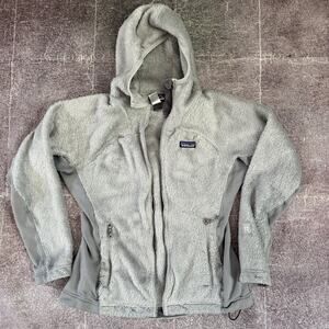 Women's Patagonia R3 Regulator Fleece Platinum Gray Hi Loft Hoody Jacket Sz M
